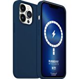 Buff iPhone 13 Pro MagSafe Rubber Fit Kılıf Navy Blue