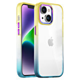 Buff iPhone 14 Air Bumper Rainbow Kılıf Yellow Green