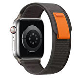Buff Apple Watch Uyumlu Fabric Loop Kayış 38/40/41mm Black-Orange 
