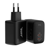 Buff BL62-2C 45W Hızlı Şarj Cihazı Dual PD Type-C Şarj Adaptörü Siyah