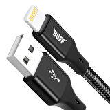 Buff BL71 USB Lightning 2.4A 1.2M Data ve Şarj Kablosu Siyah