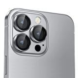 Buff iPhone 14 Pro Max / 14 Pro Kamera Metal Lens Koruyucu Silver