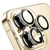Buff iPhone 13 Pro / 13 Pro Max Kamera Metal Lens Koruyucu Gold