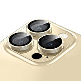 Buff iPhone 13 Pro / 13 Pro Max Kamera Metal Lens Koruyucu Gold