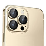 Buff iPhone 13 Pro / 13 Pro Max Kamera Metal Lens Koruyucu Gold