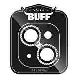 Buff iPhone 14 / 14 Plus ile Uyumlu Diamond Kamera Lens Koruyucu Graphite