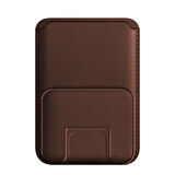Buff iPhone WalletMag Stand Deri Cüzdan Umber