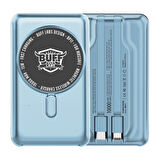 Buff BP11 10000mAh Magsafe Uyumlu Dahili Kablolu Powerbank Blue