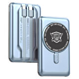 Buff BP11 10000mAh Magsafe Uyumlu Dahili Kablolu Powerbank Blue