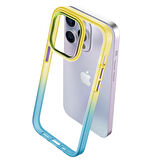 Buff iPhone 15 Pro Max Air Bumper Rainbow Kılıf Yellow Green