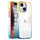 Buff iPhone 15 Air Bumper Rainbow Kılıf Yellow Green