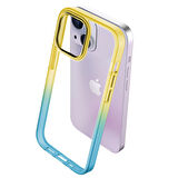 Buff iPhone 15 Air Bumper Rainbow Kılıf Yellow Green