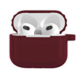 Buff Airpods 3 Rubber Silikon Kılıf Wine Red