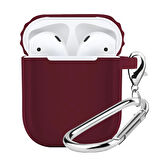 Buff Airpods 2 Rubber Silikon Kılıf Wine Red