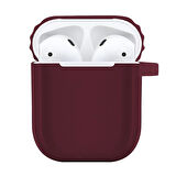 Buff Airpods 2 Rubber Silikon Kılıf Wine Red