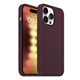 Buff iPhone 15 Pro Rubber Fit Kılıf Wine Red
