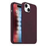 Buff iPhone 15 Rubber Fit Kılıf Wine Red