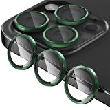 Buff iPhone 15 Pro Max / 15 Pro Kamera Metal Lens Koruyucu Dark Green