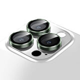 Buff iPhone 15 Pro Max / 15 Pro Kamera Metal Lens Koruyucu Dark Green