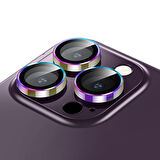 Buff iPhone 15 Pro Max / 15 Pro Kamera Metal Lens Koruyucu Colorful