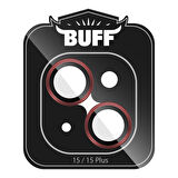 Buff iPhone 15 / 15 Plus Kamera Metal Lens Koruyucu Wine Red