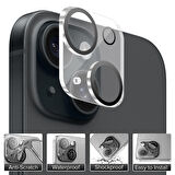 Buff iPhone 15 / 15 Plus Kamera Lens Koruyucu Şeffaf 2 Adet