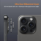 Buff iPhone 15 Pro Max / 15 Pro Titanyum Kamera Lens Koruyucu Black