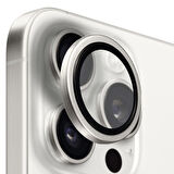 Buff iPhone 15 Pro Max / 15 Pro Titanyum Kamera Lens Koruyucu Silver
