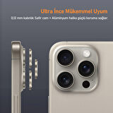 Buff iPhone 15 Pro Max / 15 Pro Titanyum Kamera Lens Koruyucu Gray