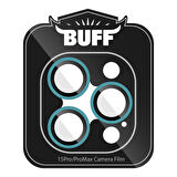 Buff iPhone 15 Pro Max / 15 Pro Neon Metal Lens Koruyucu Sky Blue