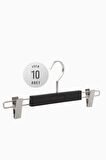 10'lu PMS 40cm Soft Touch Kaplamalı Plastik Askı - Siyah