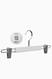 10'lu PMS 40cm Soft Touch Kaplamalı Plastik Askı - Beyaz