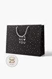 Medium 25'li 5 Desi Modern Seri Kraft Çanta 40x30x12cm - Siyah