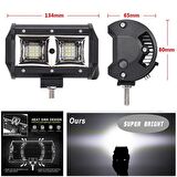 18 Ledli 54W Metal Kasalı Off Road Gündüz Yayıcı Sis Lambası 12V