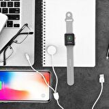 Apple Watch 38 40 42 44 mm 1 2 3 4 5 6 Seri ve iPhone Şarj 2in1