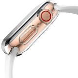 Apple Watch 7 Serisi 45mm Uyumlu  Silikon Şeffaf Kılıf Ekran Koruyucu