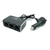 Araç Çakmak Çoklayıcı 3 Çakmak 2 Usb Çoğaltıcı Hızlı Şarj Desteği