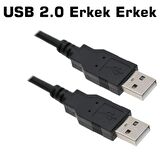 İki Ucu Usb 2.0 Erkek Kaliteli Usb Kablo 30 cm