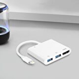 iPhone Lightning 1080p 2 Usb 3.0 PD Dijital Av Otg Şarj Adaptör