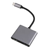 Type-C 2x HDMI 4k 2k Çıkışlı Görüntü Aktarım Kablosu