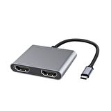 Type-C 2x HDMI 4k 2k Çıkışlı Görüntü Aktarım Kablosu