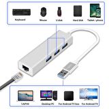 Usb 3.0 To Ethernet RJ45 Gigabit 3 Port Usb 3.0 Çoklayıcı