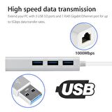 Usb 3.0 To Ethernet RJ45 Gigabit 3 Port Usb 3.0 Çoklayıcı