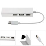 USB-C 3.1 Type-C 3 Port Usb 3.0 ve RJ45 Yüksek Hızlı Ethernet
