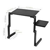 Yükseklik Ayarlı Laptop Notebook Ders Çalışma Masası MousePadli