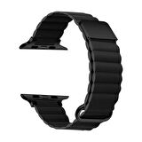 Apple Watch 4 5 6 7 45mm 44mm 42mm Manyetik Lüks Deri Loop Kordon