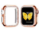 Apple Watch 5 6 40mm Uyumlu Tek Sıra Parlak Taşlı Rubber Kasa Kapak