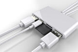 5in1 Allround iPhone Type-C Usb 2xUsb Sd Tf Kart Şarj Adaptörü