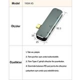 Type-C Usb 3.1 Usb 3.0 Usb 2.0 Hdmi PD 3.5m Giriş Çevirici Hub X5