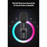K11 Type-C Android Youtube Tiktok Yayın Kablosuz Yaka Mikrofonu